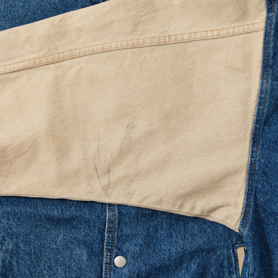 Vintage Denim Varsity Jacket Large 