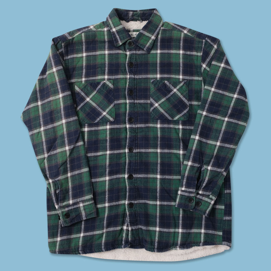 Faux Fur Lined Flannell Shirt Small 