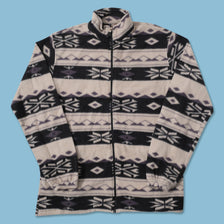 Vintage Patterned Fleece Jacket Large 