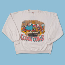 Vintage Couch Cows Sweater Medium 