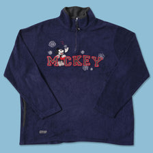 Vintage Mickey Mouse Q-Zip Fleece Large 