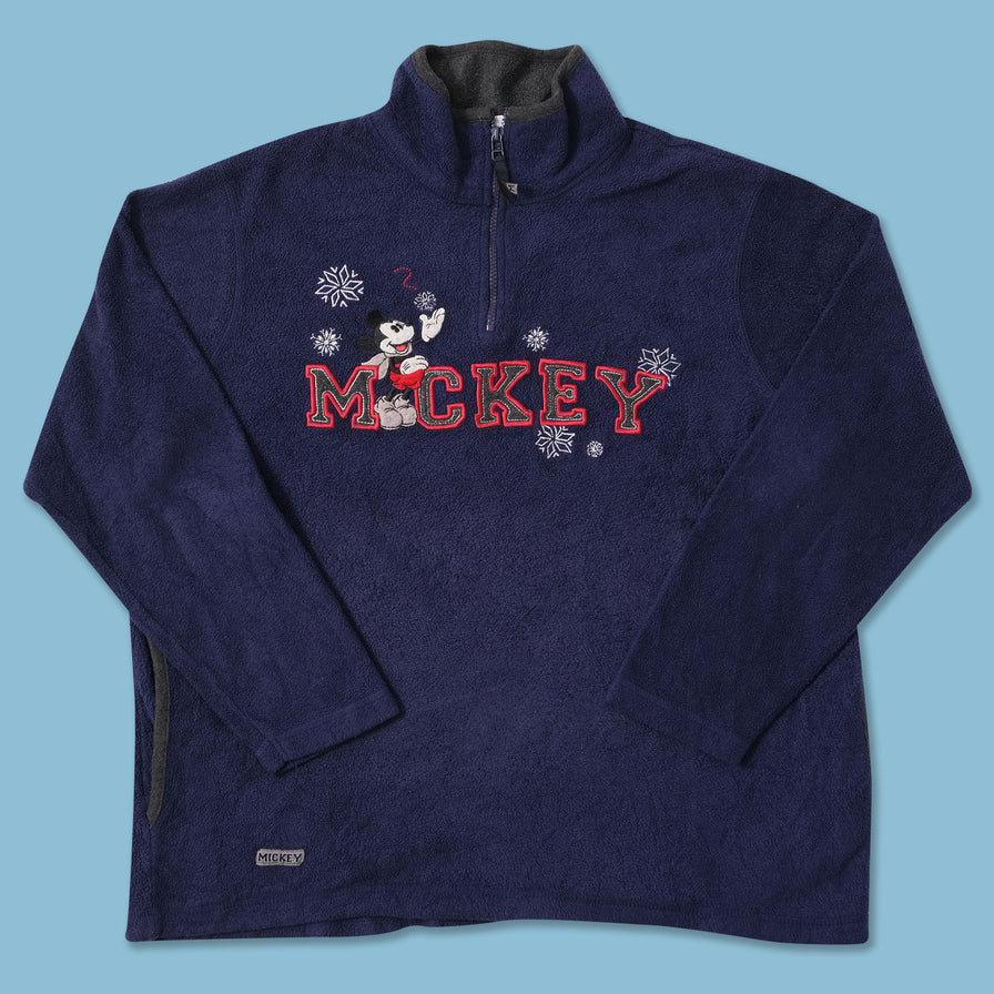 Vintage Mickey Mouse Q-Zip Fleece Large 