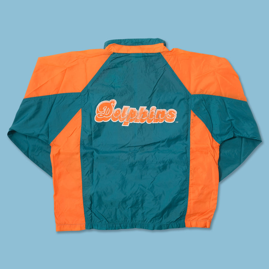 Vintage Miami Dolphins Halfzip Windbreaker Large 