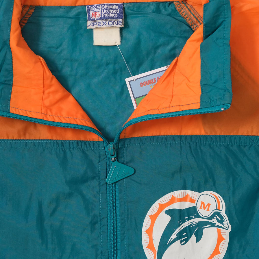Vintage Miami Dolphins Halfzip Windbreaker Large 