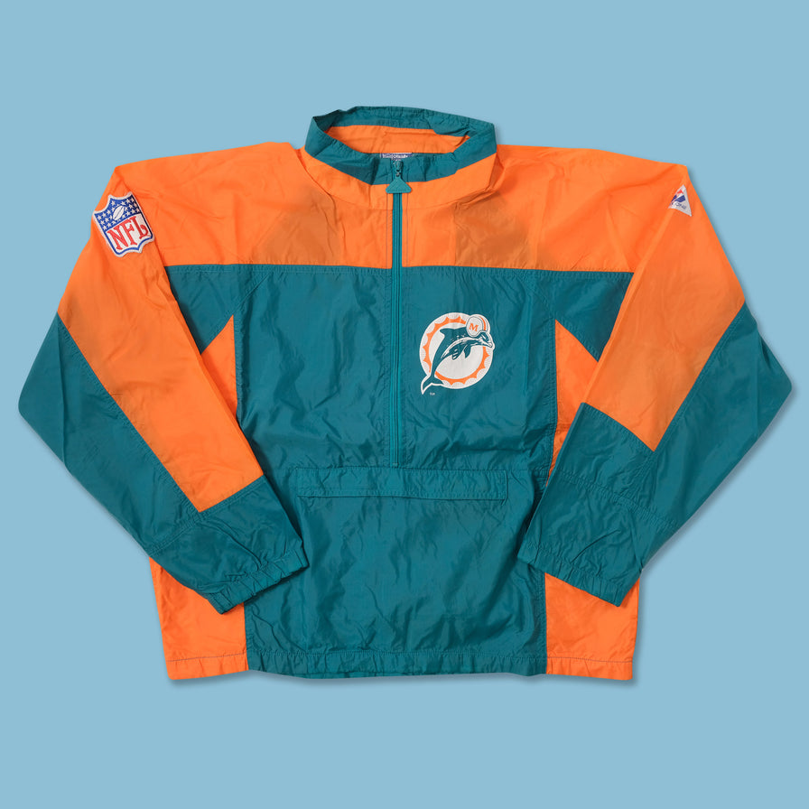 Vintage Miami Dolphins Halfzip Windbreaker Large 