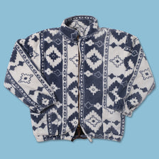 Vintage Patterned Fleece Jacket XLarge 