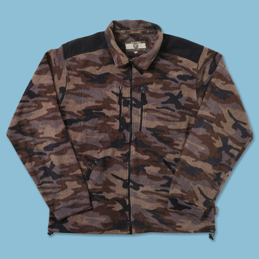 Vintage Camouflage Fleece Jacket Large 