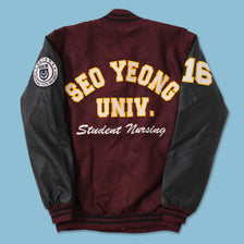Vintage Wool Faux Leather Varsity Jacket Large