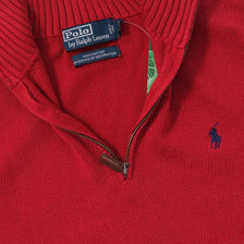 Vintage Polo Ralph Lauren Q-Zip Knit Sweater Small 