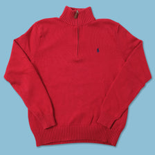 Vintage Polo Ralph Lauren Q-Zip Knit Sweater Small 