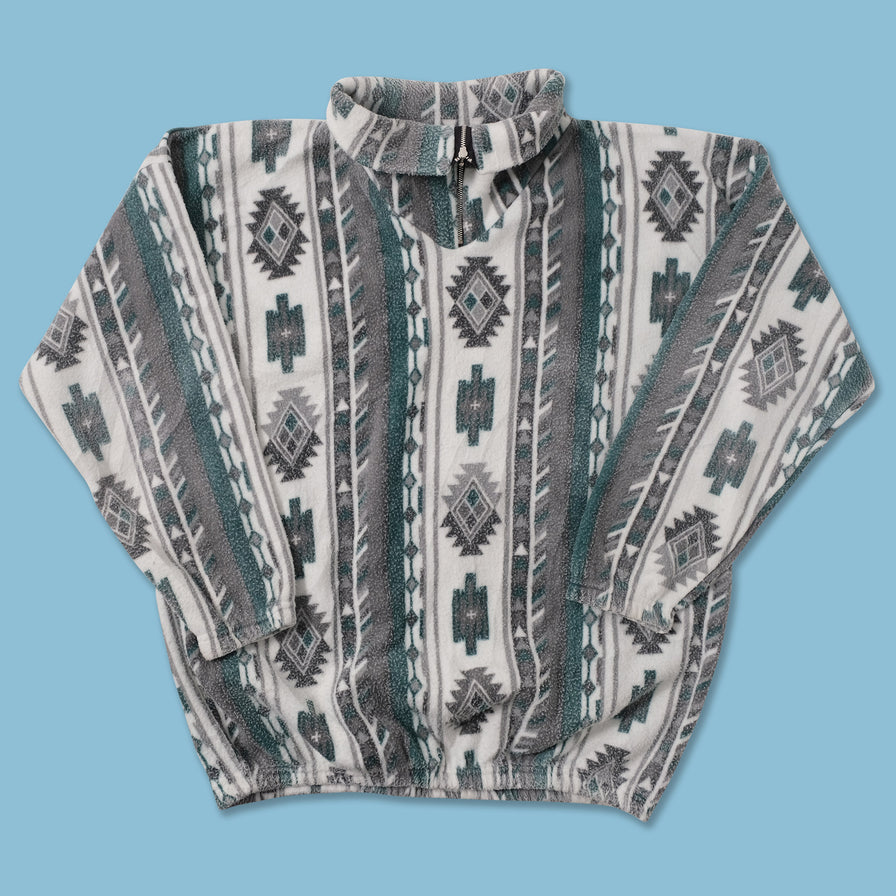 Vintage Patterned Q-Zip FLeece XLarge 
