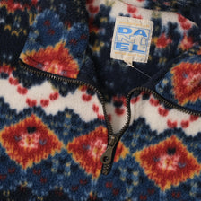 Vintage Patterned Q-Zip Fleece Small 