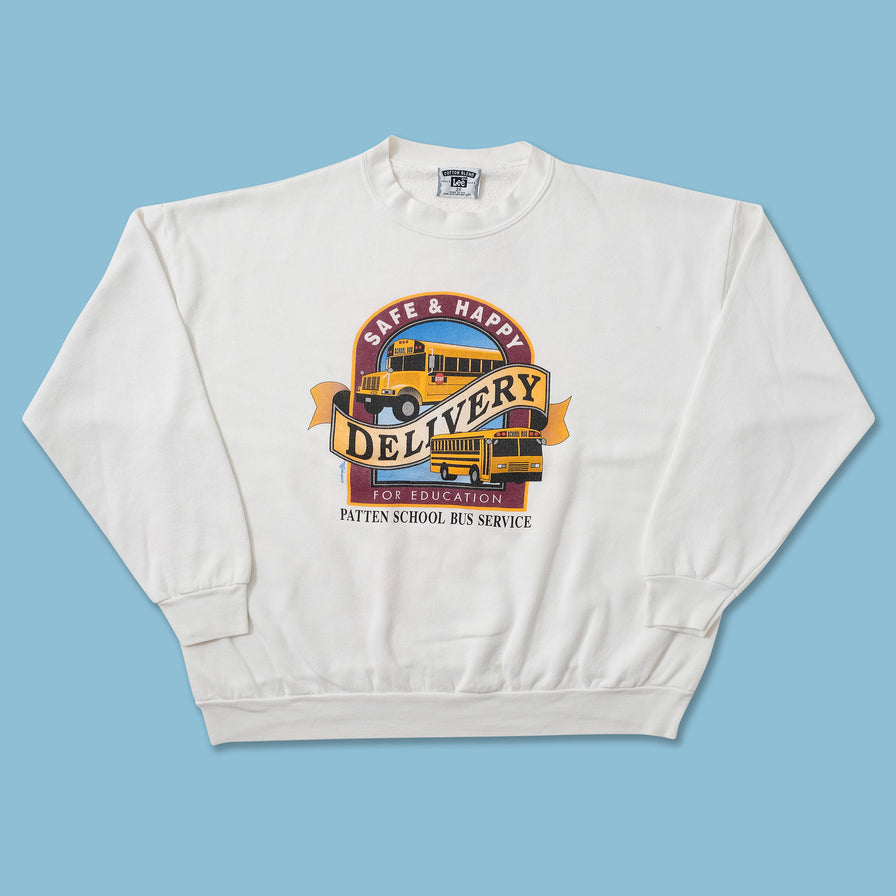 Vintage Patten School Bus Service Sweater XLarge 