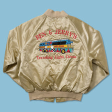 Vintage Ben & Jerry's Satin Varsity Jacket Large 