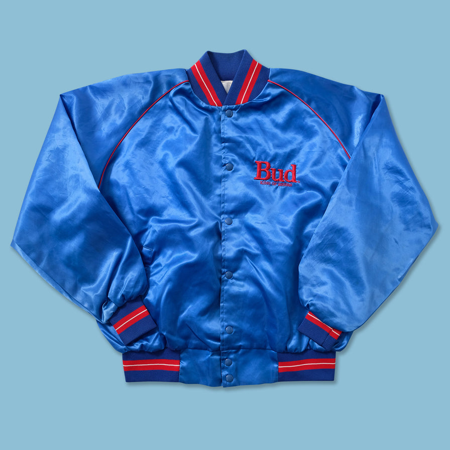 Vintage Bud King Of Beers Satin Varsity Jacket Large 