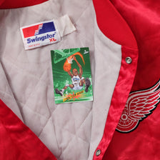 Vintage Detroit Red Wings Satin Varsity Jacket XLarge 