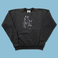 Vintage Horses Sweater Small 