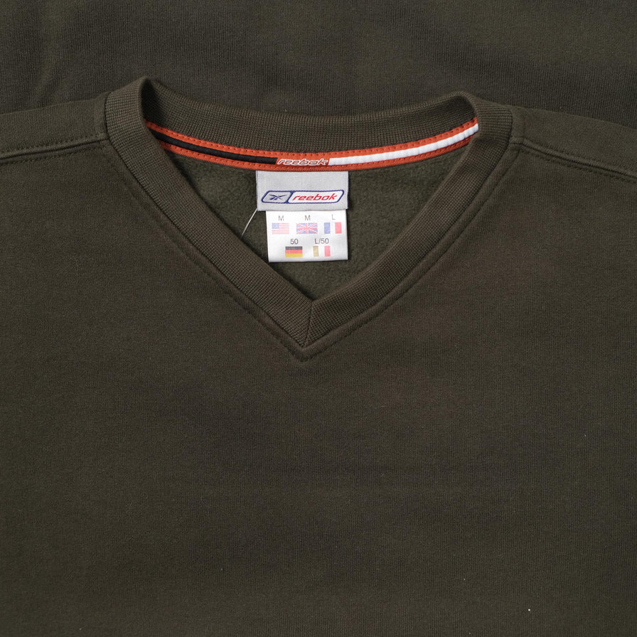 Vintage Reebok V-Neck Sweater Medium 