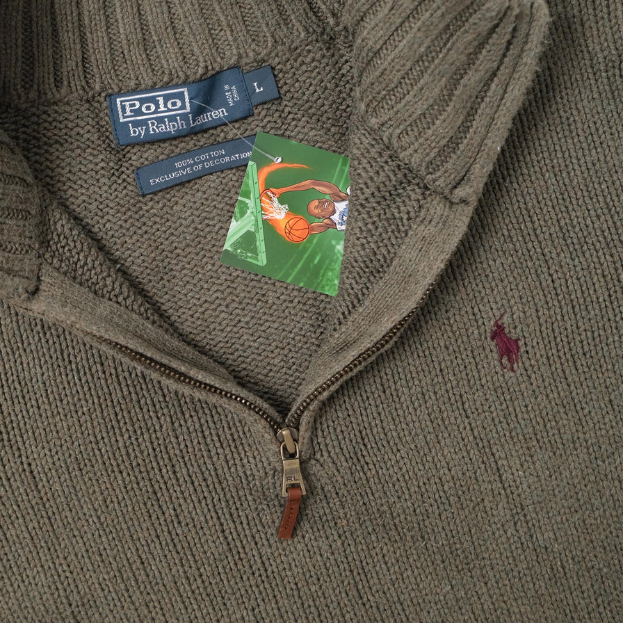 Vintage Polo Ralph Lauren Q-Zip Sweater Large 