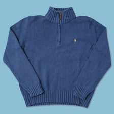Vintage Polo Ralph Lauren Q-Zip Knit Sweater Medium 