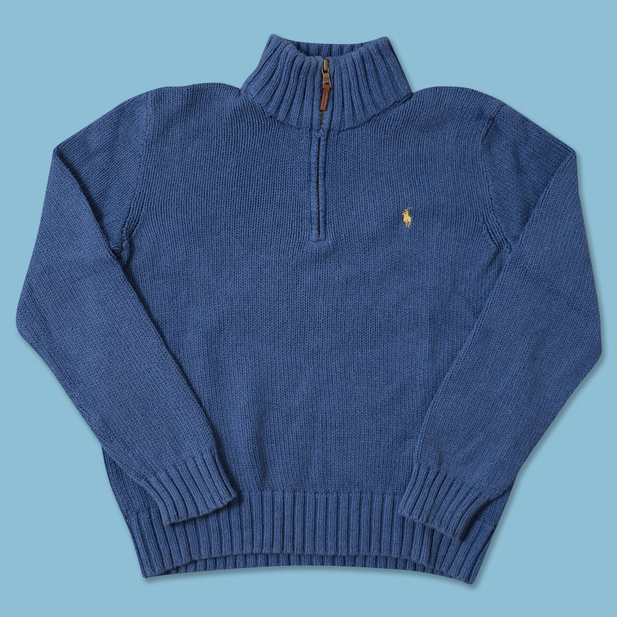 Vintage Polo Ralph Lauren Q-Zip Knit Sweater Medium 