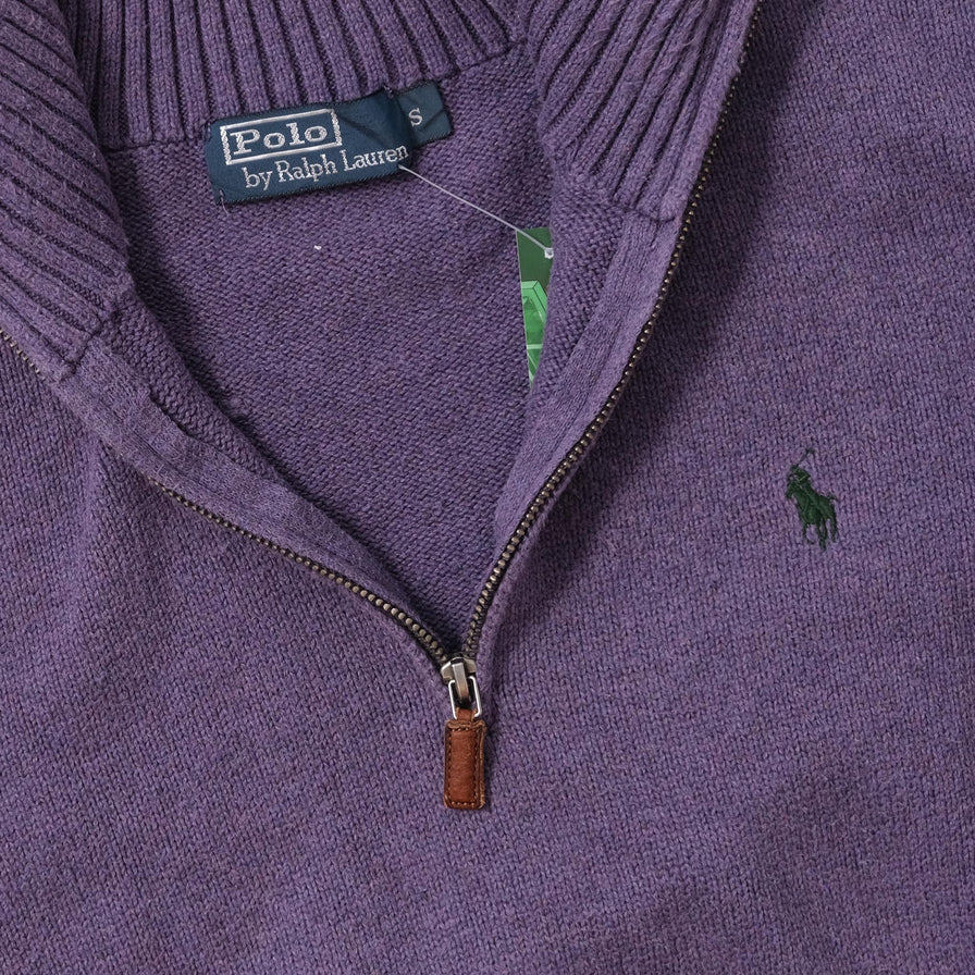 Vintage Polo Ralph Lauren Q-Zip Knit Sweater Small 