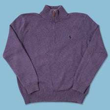 Vintage Polo Ralph Lauren Q-Zip Knit Sweater Small 