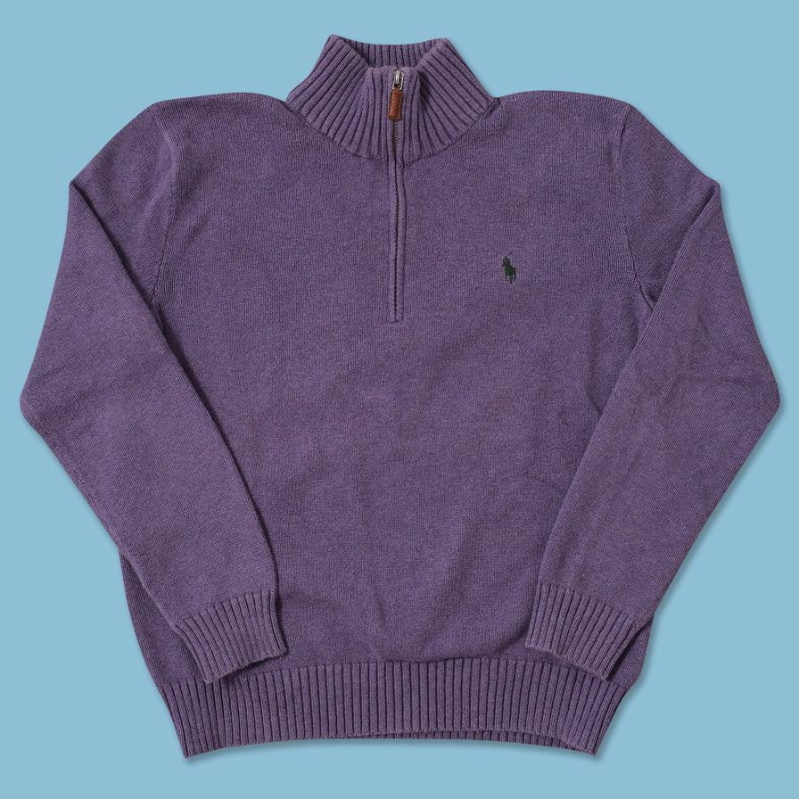 Vintage Polo Ralph Lauren Q-Zip Knit Sweater Small 