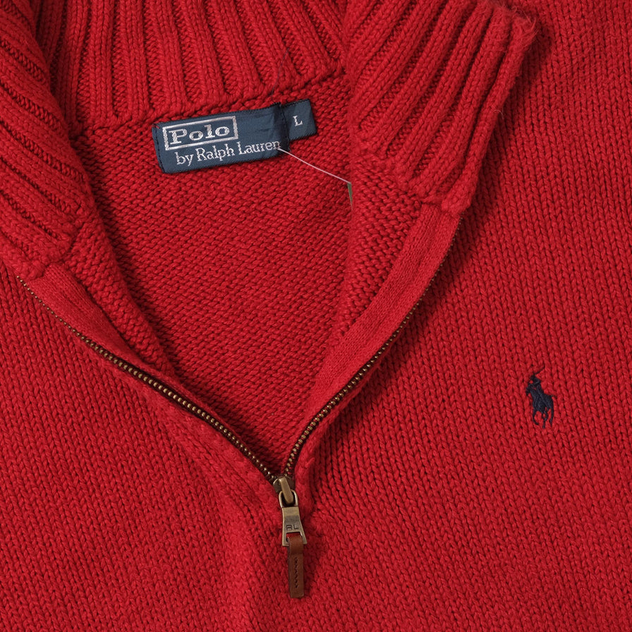 Vintage Polo Ralph Lauren Q-Zip Knit Sweater XLarge 