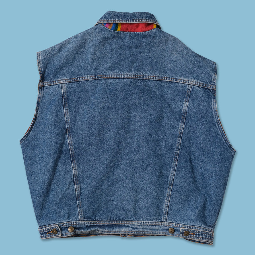 Vintage Pueblo Lined Denim Vest XXLarge 