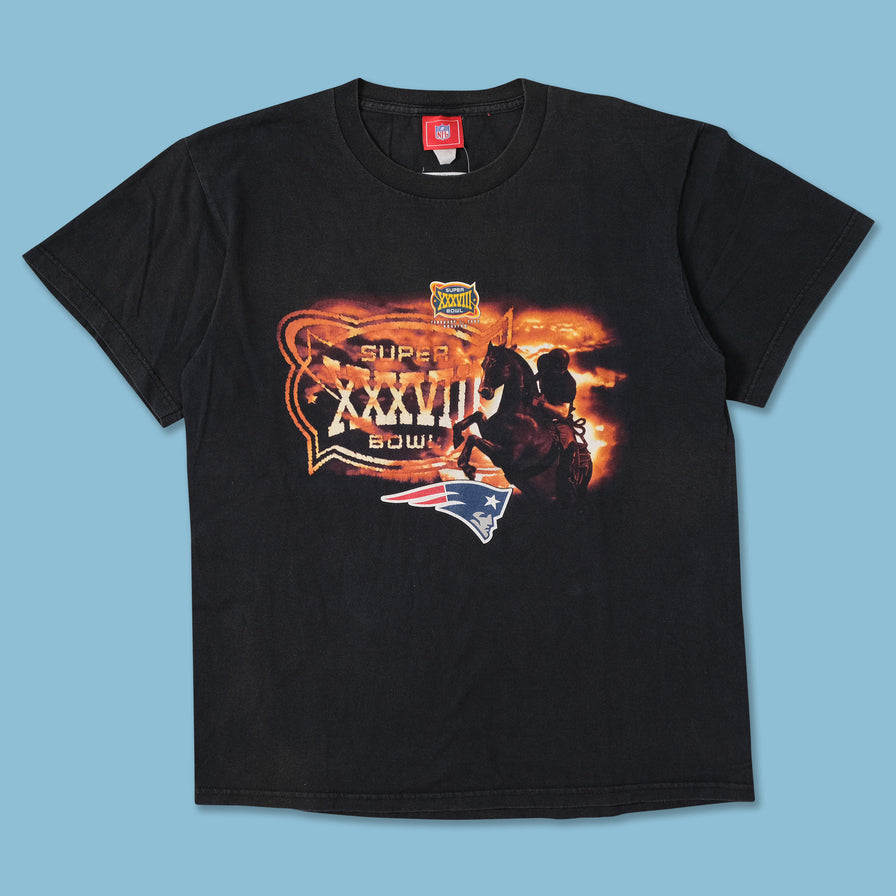 2004 Super Bowl Patriots T-Shirt Medium 