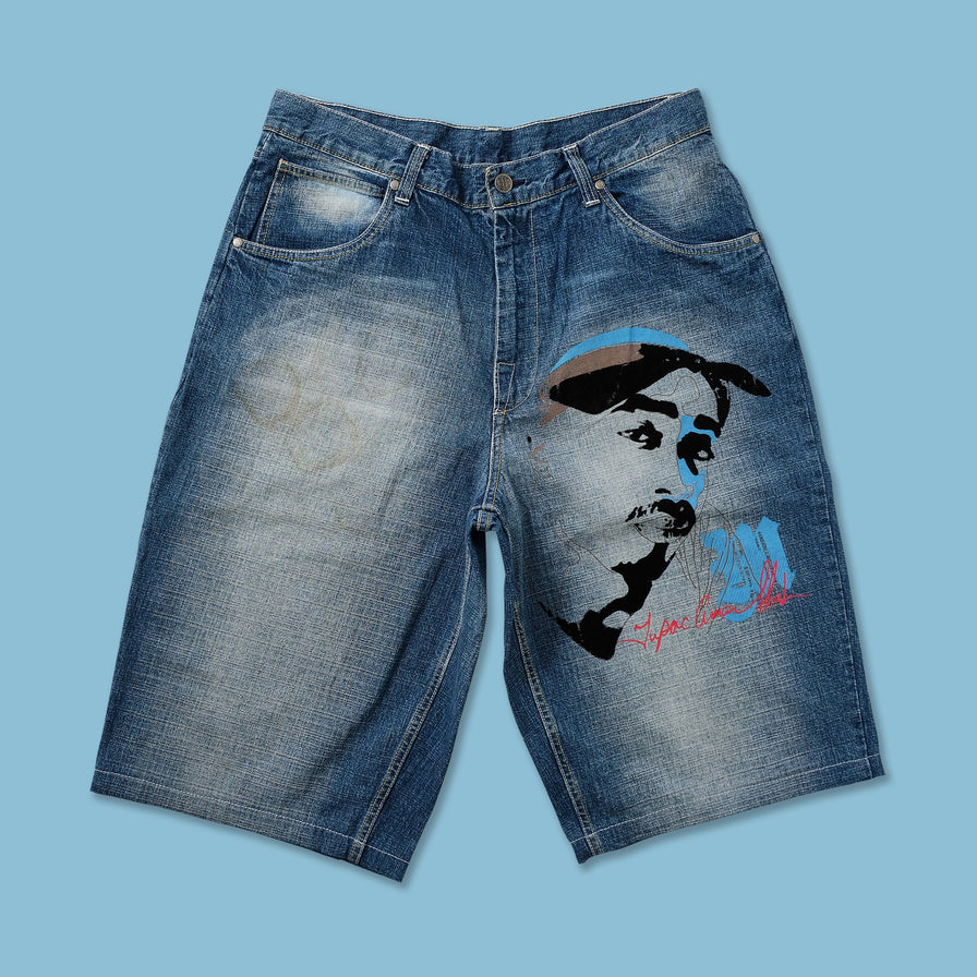 Y2K Tupac Baggy Shorts W38 