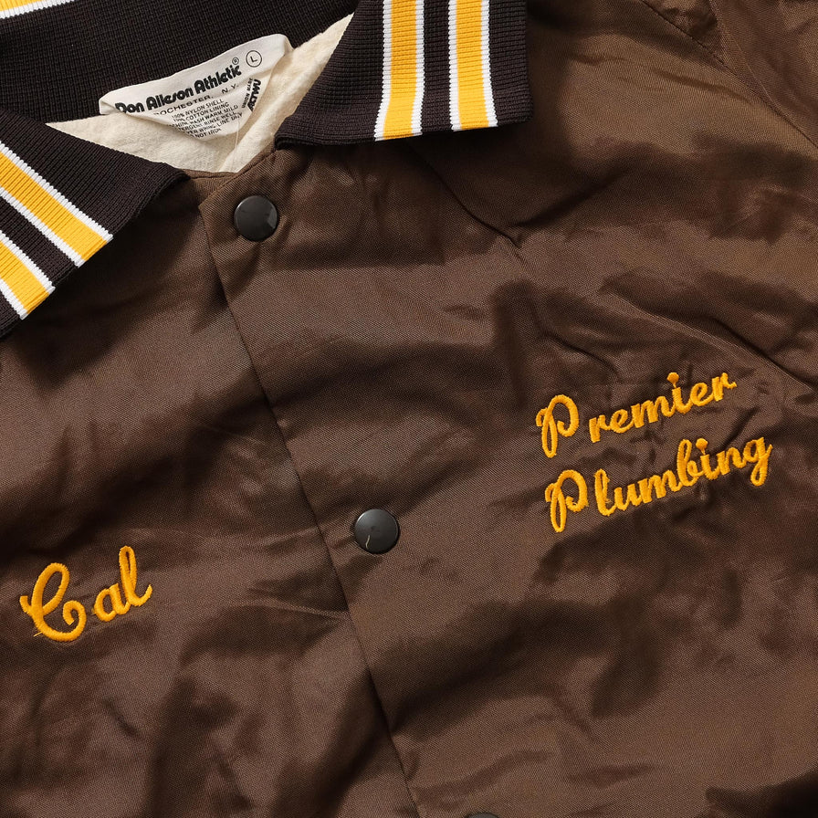 80s Premier Plumbing Varsity Jacket Large 