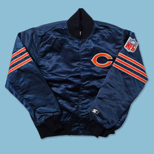 Vintage Starter Chicago Bears Satin Bomber Jacket Medium 
