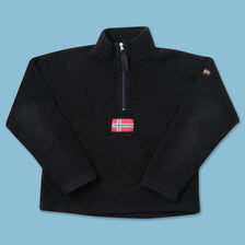 Vintage Napapijri Women's Q-Zip Fleece Medium 