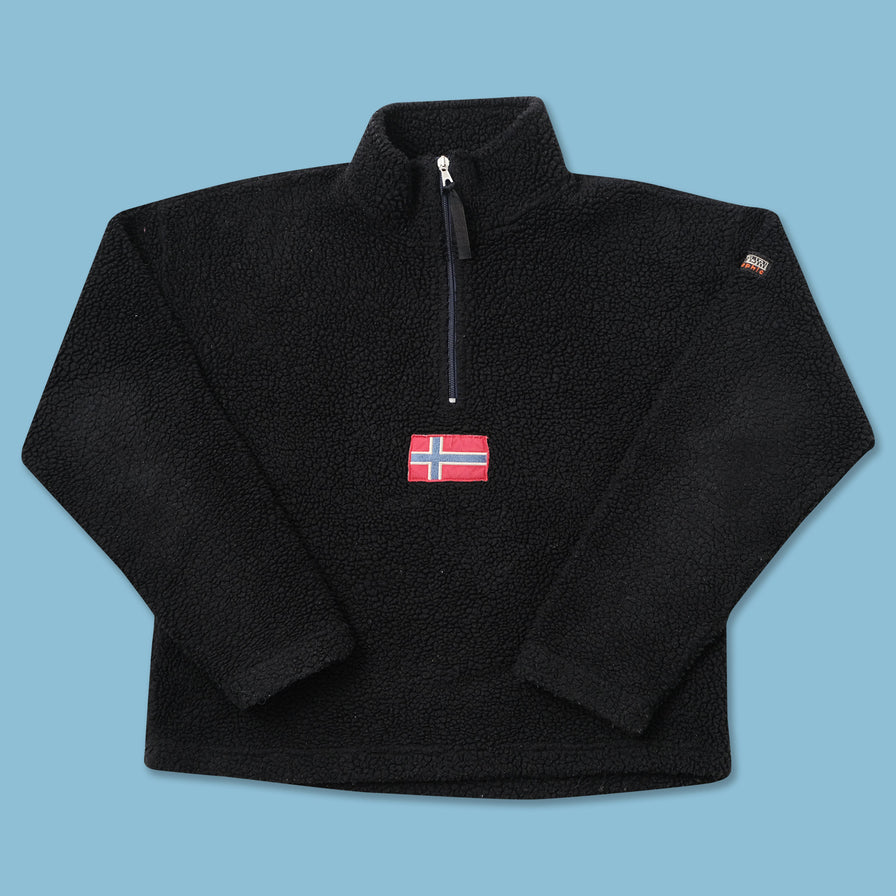 Vintage Napapijri Women's Q-Zip Fleece Medium 