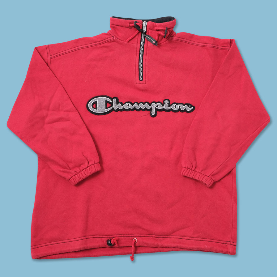 Vintage Champion Kids Q-Zip Sweater Medium 