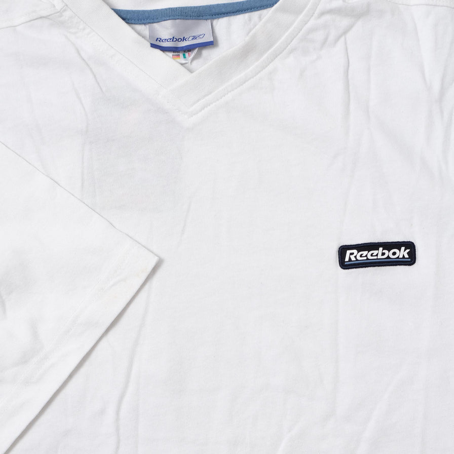 Vintage Reebok V-Neck T-Shirt Large 