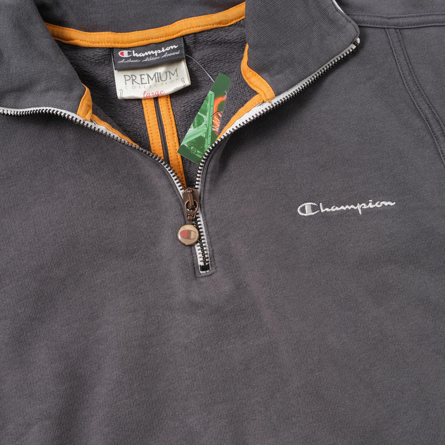 Vintage Champion Q-Zip Sweater Medium 