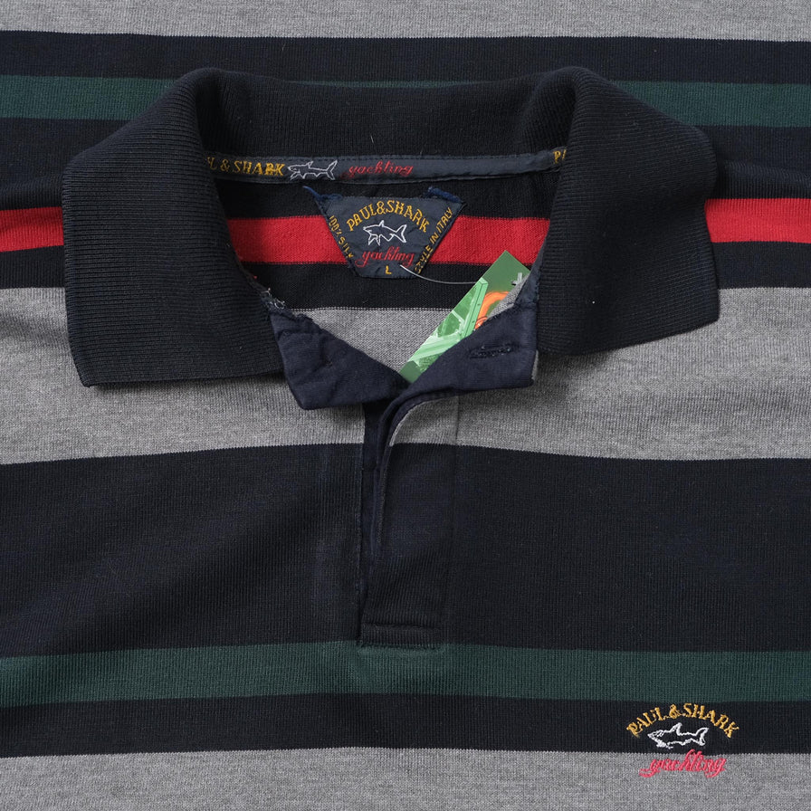 Vintage Paul & Shark Silk Long Polo Large 