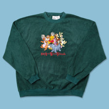Vintage Winnie Pooh Fleece Sweater Large 