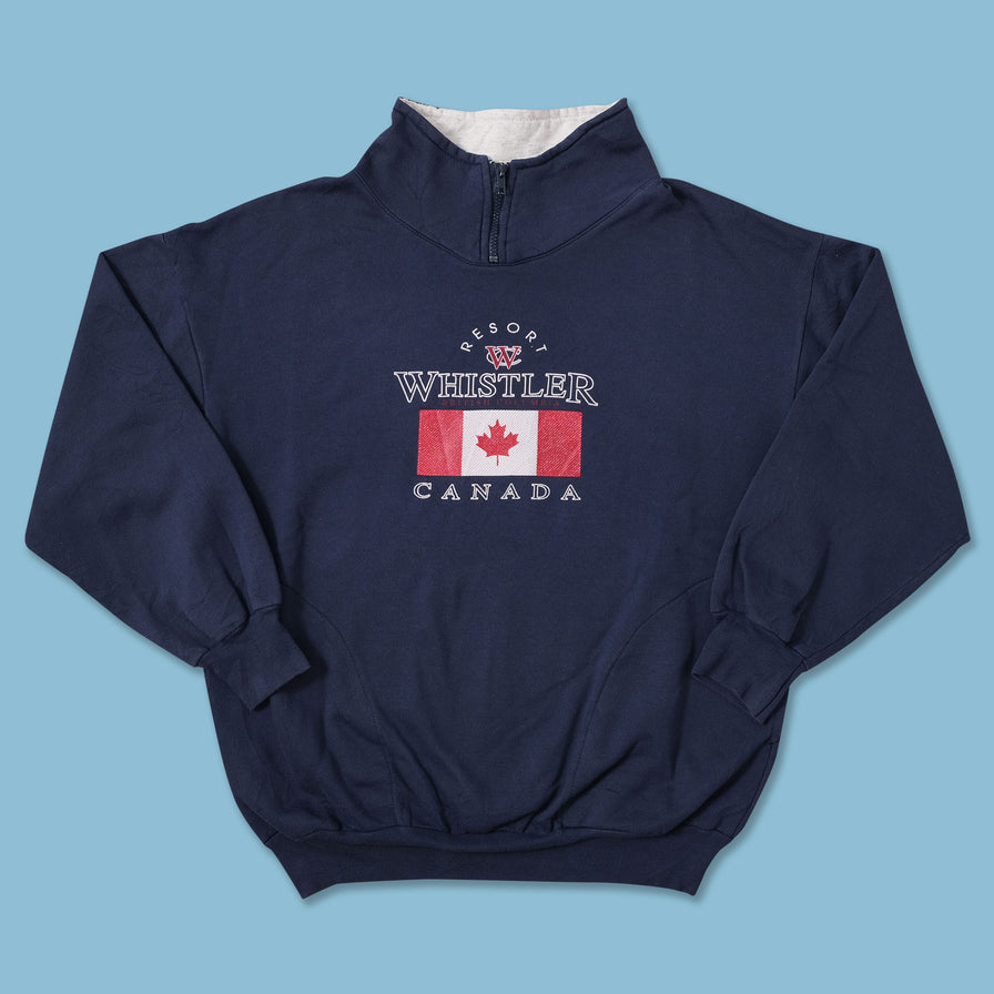 Vintage Whistler Canada Q-Zip Sweater Medium 