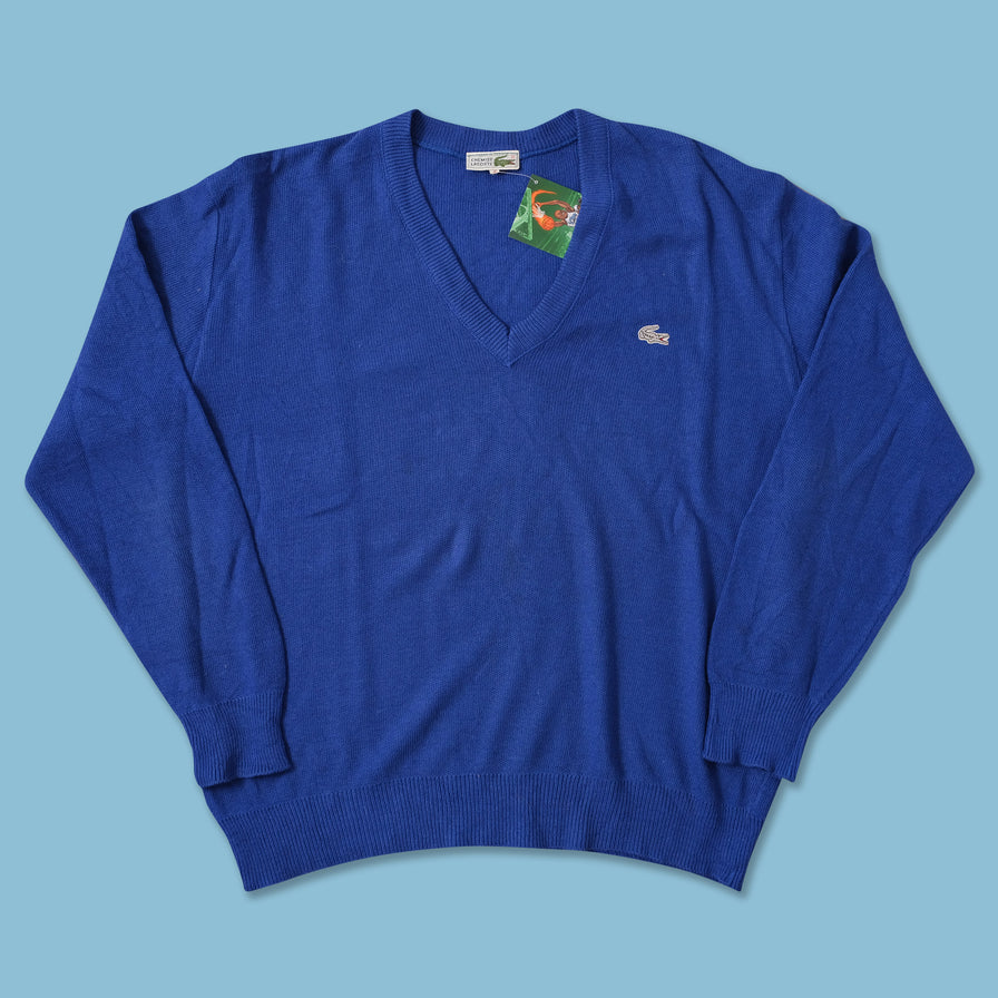 Vintage Lacoste V-Neck Sweater Large 