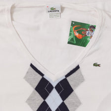 Vintage Lacoste Argyle V-Neck Sweater Small 
