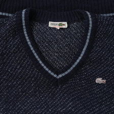 Vintage Lacoste V-Neck Knit Sweater Large 