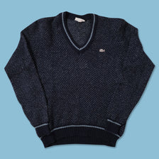 Vintage Lacoste V-Neck Knit Sweater Large 
