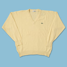 Vintage Lacoste V-Neck Sweater Large 