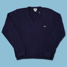Vintage Izod Lacoste V-Neck Knit Sweater Large 