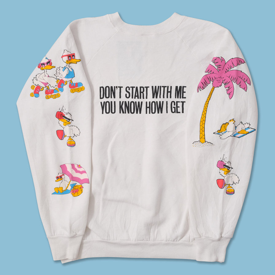 Vintage Ducks Cartoon Sweater Small 