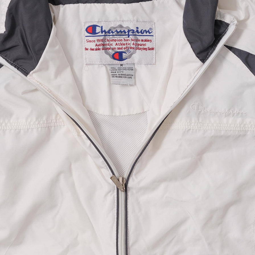 Champion track hot sale jacket white